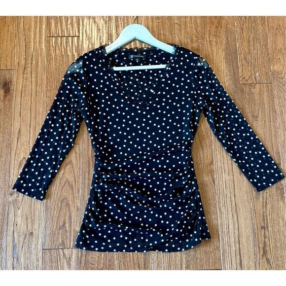 I.N.C. International concepts polka dot ruched neck blouse s - Picture 2 of 8